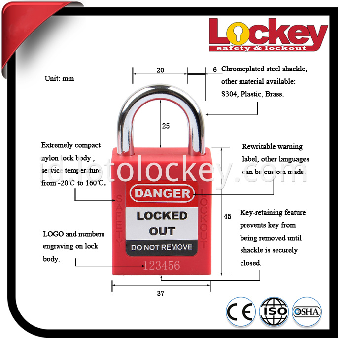 Short Shackle Safety Lockout Padlock